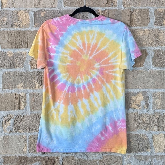 The Maine Pastel Rainbow Tie Dye Short Sleeve T-Shirt Band Tee Size Small - Picture 6 of 8